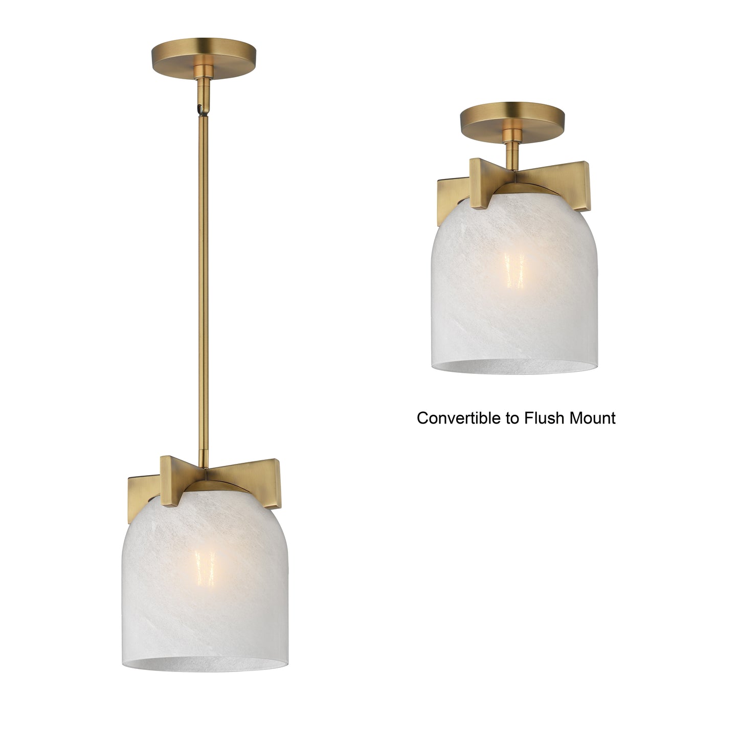 Scoop Pendant/Flush Mount Natural Aged Brass by Maxim Lighting