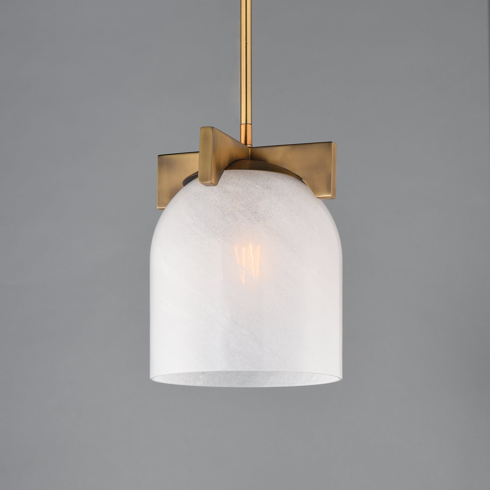 Scoop Pendant/Flush Mount Natural Aged Brass by Maxim Lighting
