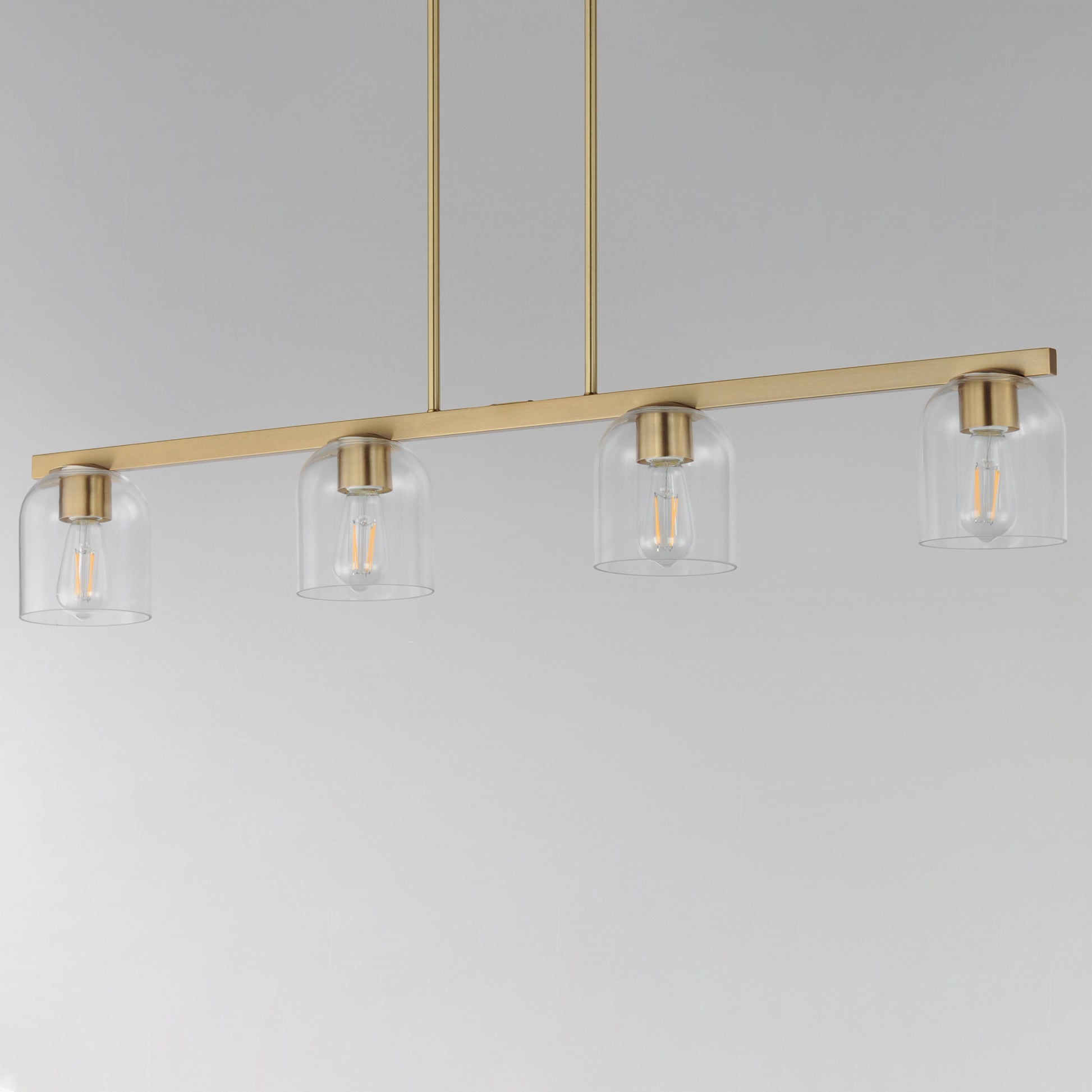 Scoop 4-Light Linear Pendant Natural Aged Brass by Maxim Lighting