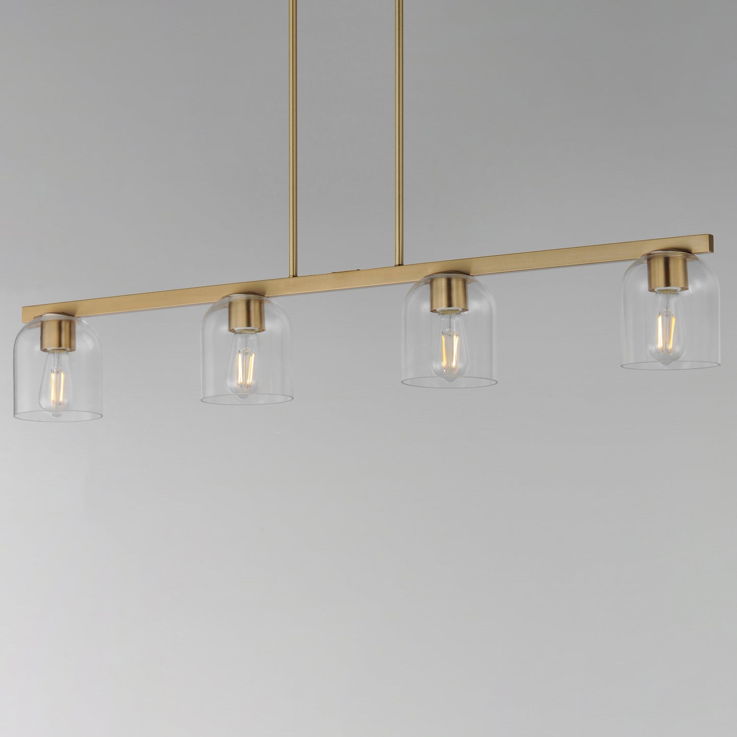Scoop 4-Light Linear Pendant Natural Aged Brass by Maxim Lighting