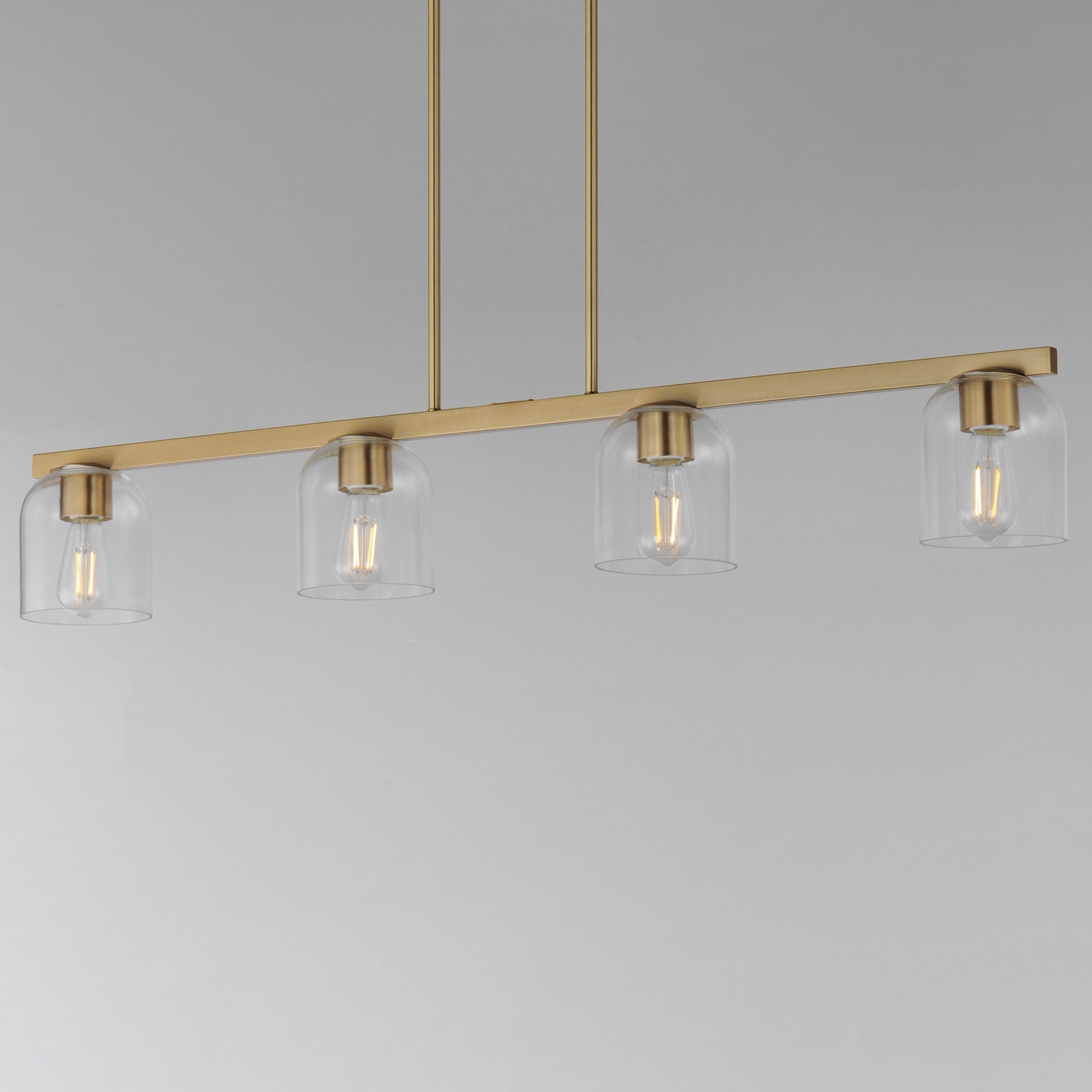 Scoop 4-Light Linear Pendant Natural Aged Brass by Maxim Lighting