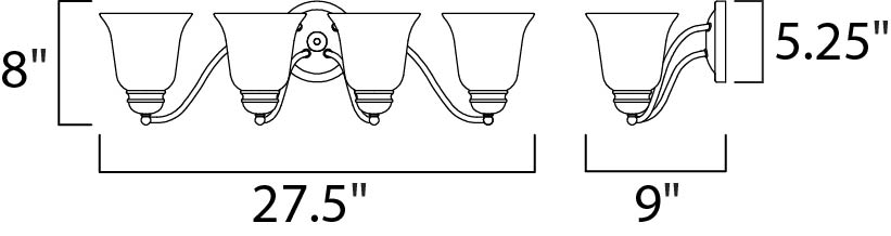 Basix 4-Light Bath Vanity Satin Nickel by Maxim Lighting