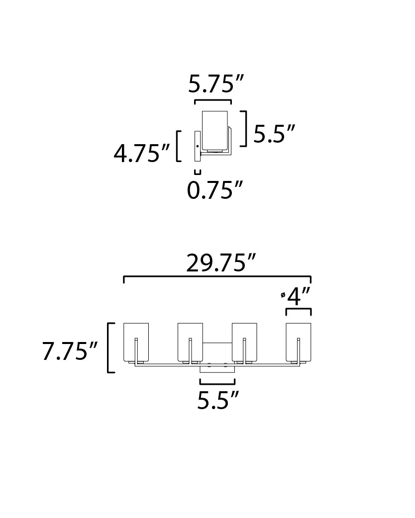 Dart 4-Light Bath Vanity Satin Nickel by Maxim Lighting