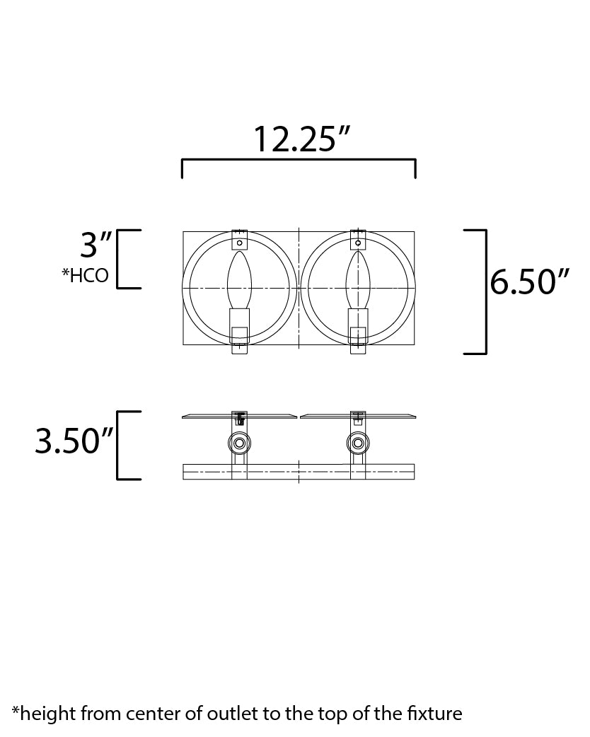 Looking Glass 2-Light Wall Sconce Polished Chrome by Maxim Lighting
