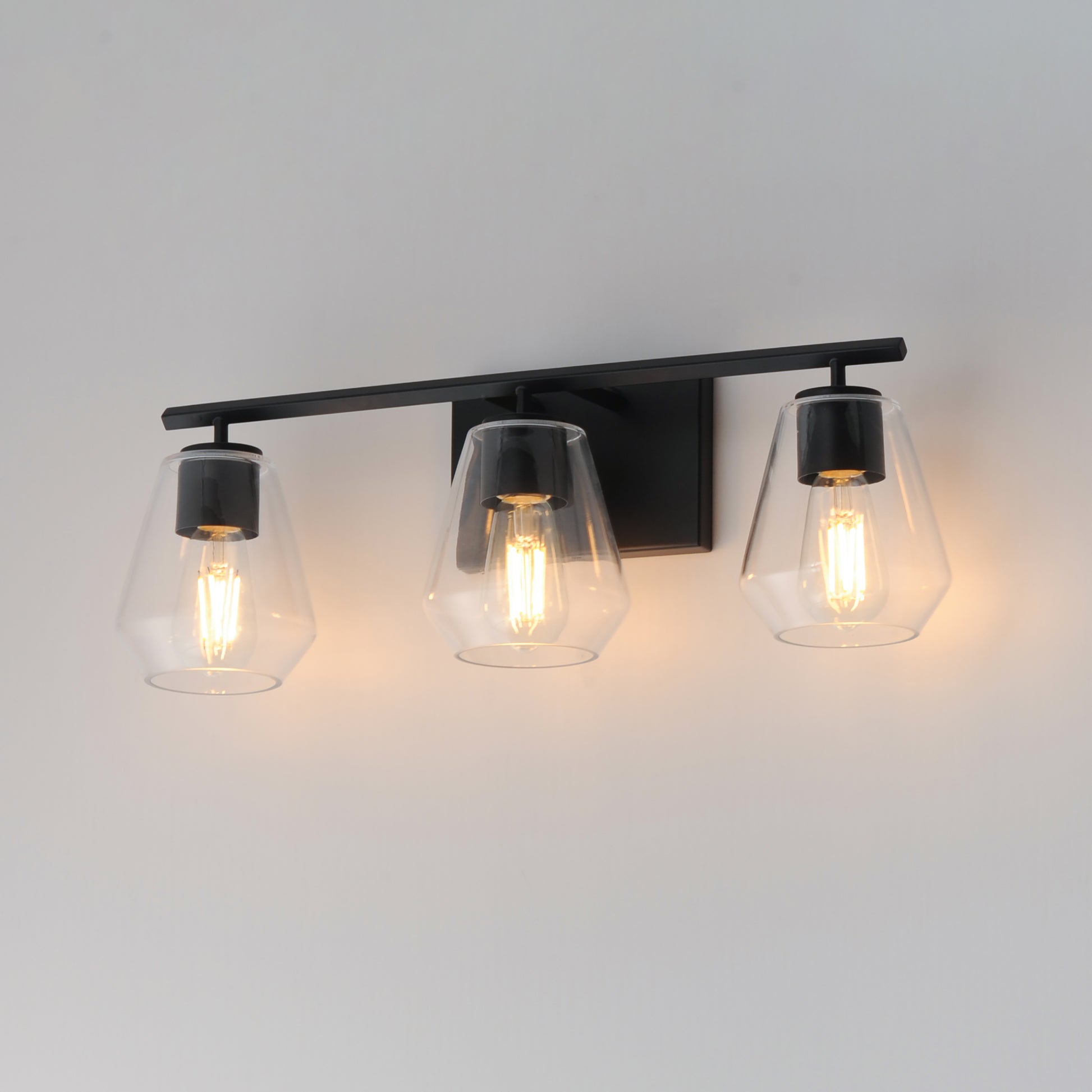 Geode 3-Light Bath Vanity Black by Maxim Lighting