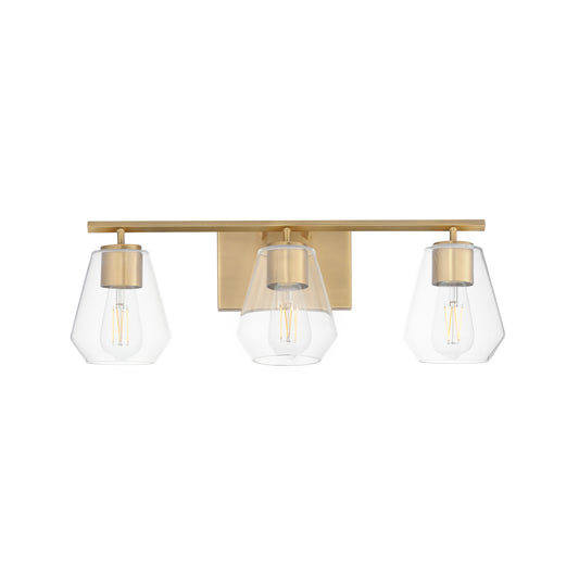 Geode 3-Light Bath Vanity Natural Aged Brass by Maxim Lighting