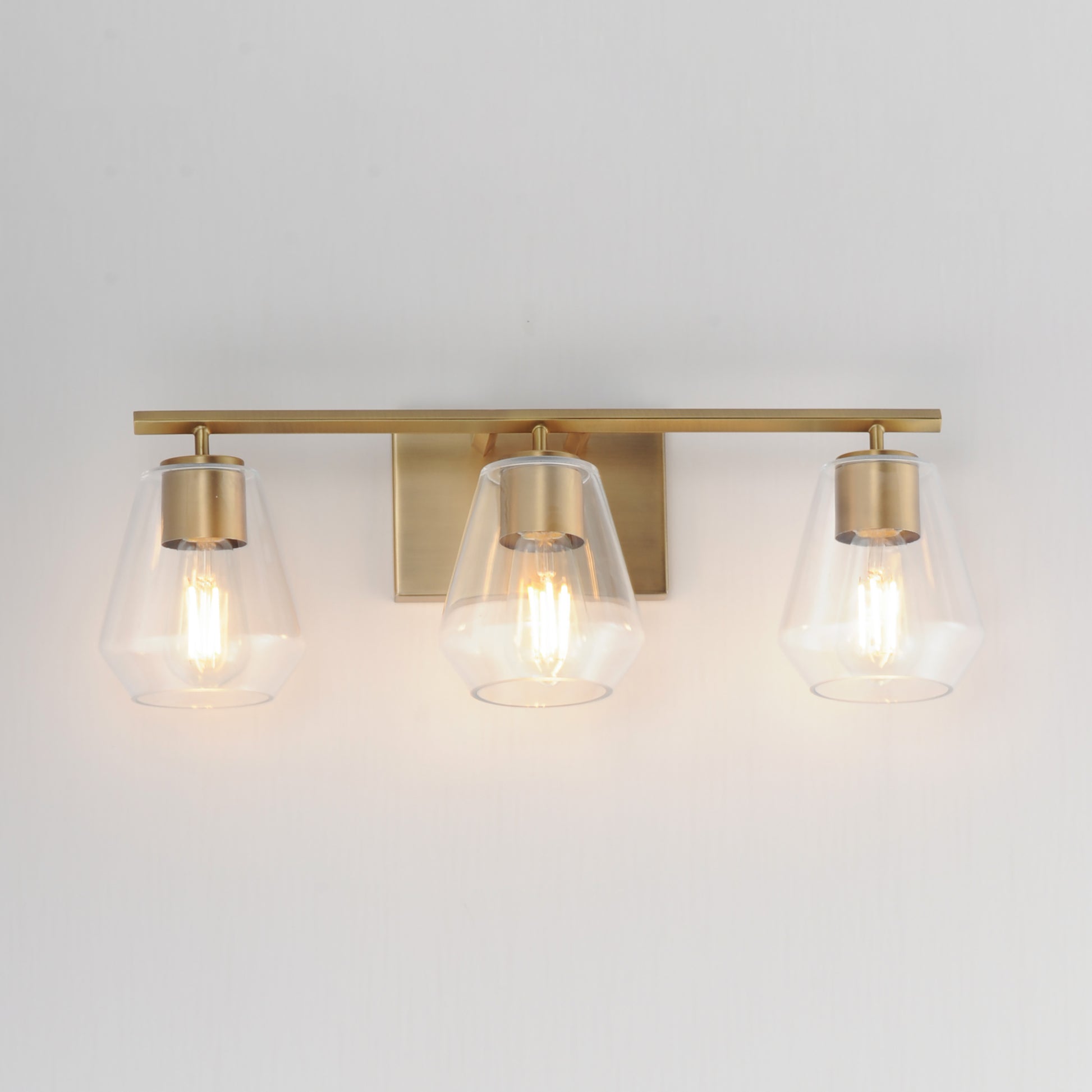Geode 3-Light Bath Vanity Natural Aged Brass by Maxim Lighting