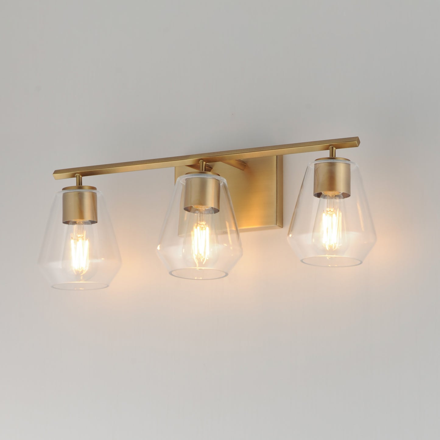 Geode 3-Light Bath Vanity Natural Aged Brass by Maxim Lighting
