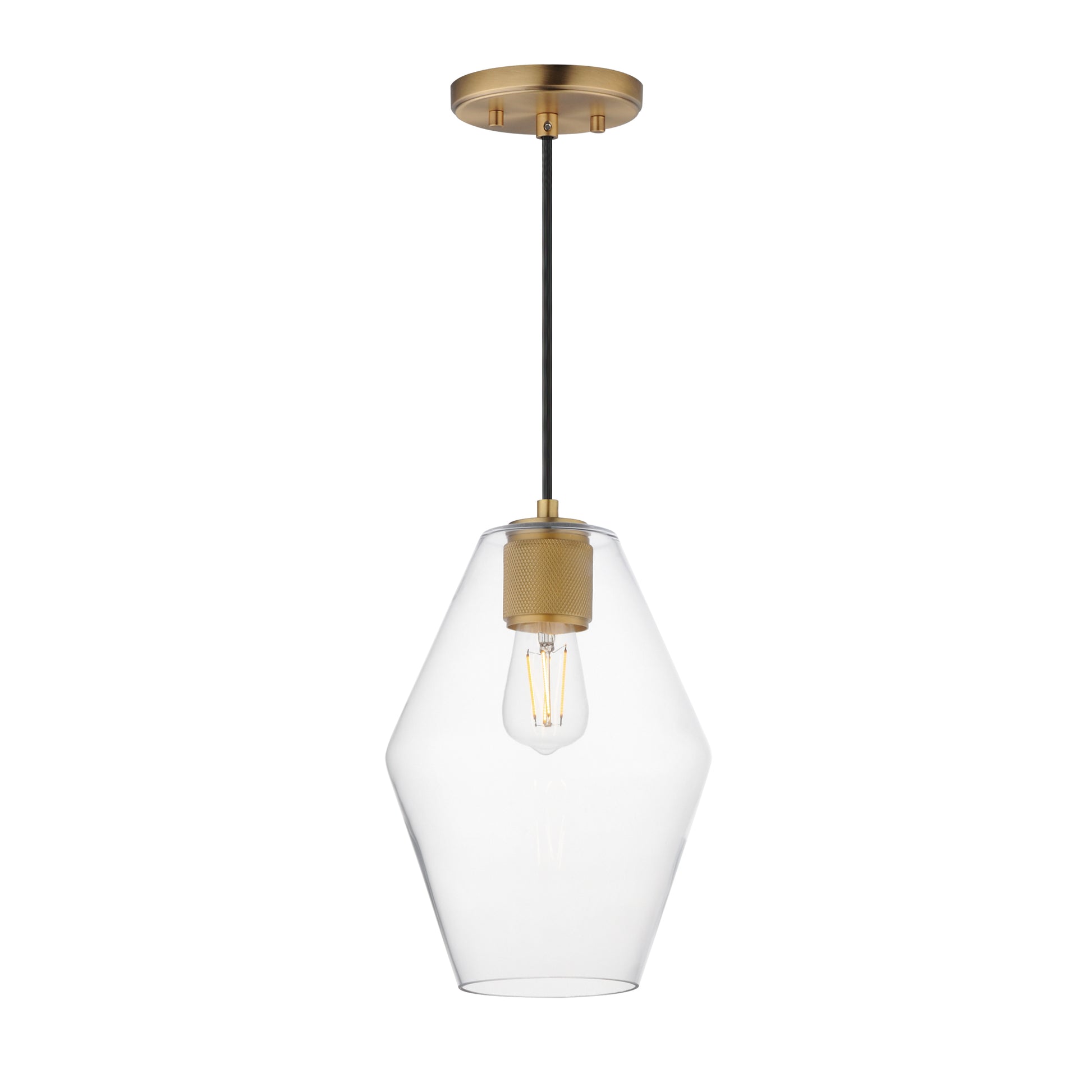 Geode Small Pendant Natural Aged Brass by Maxim Lighting