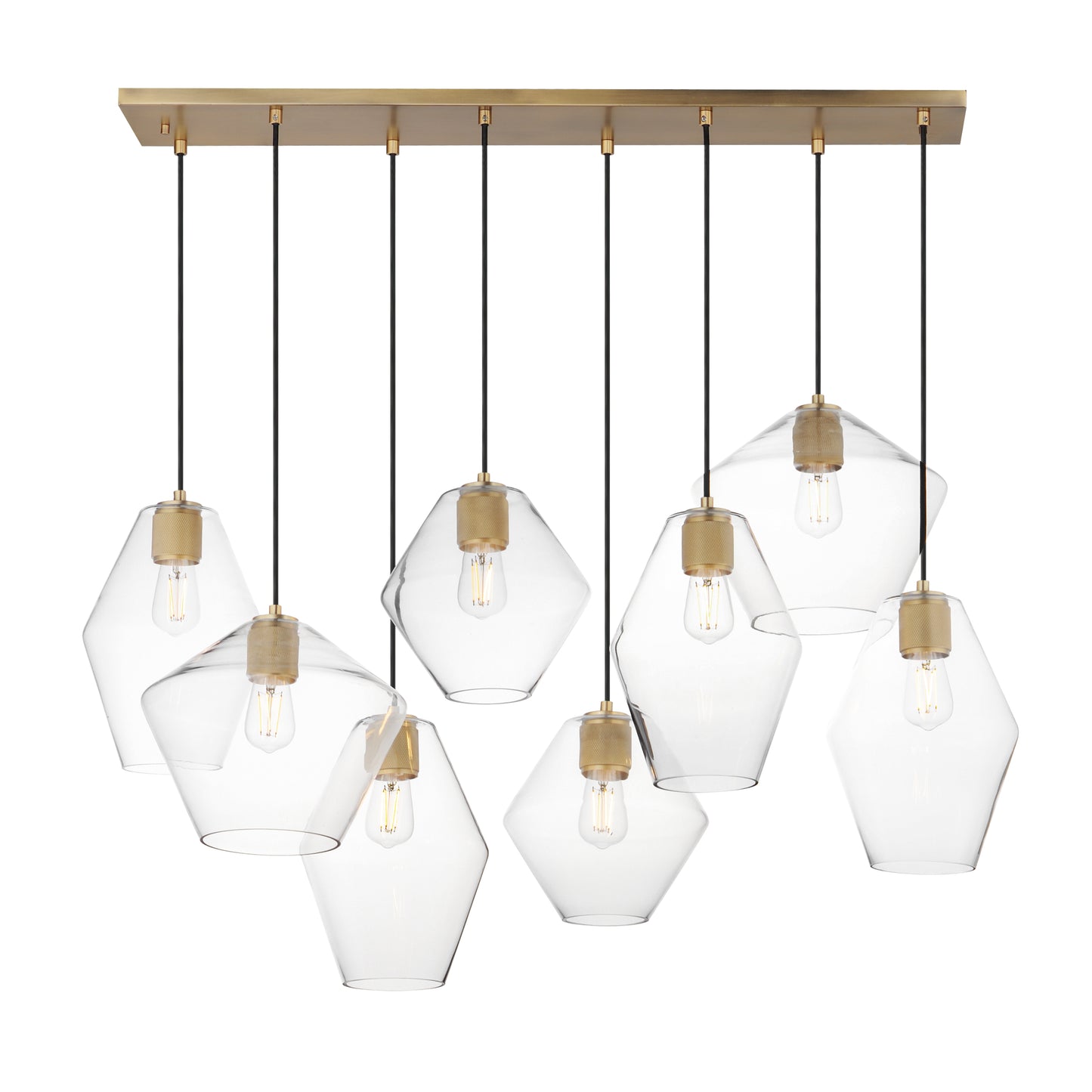 Geode 8-Light Pendant Natural Aged Brass by Maxim Lighting