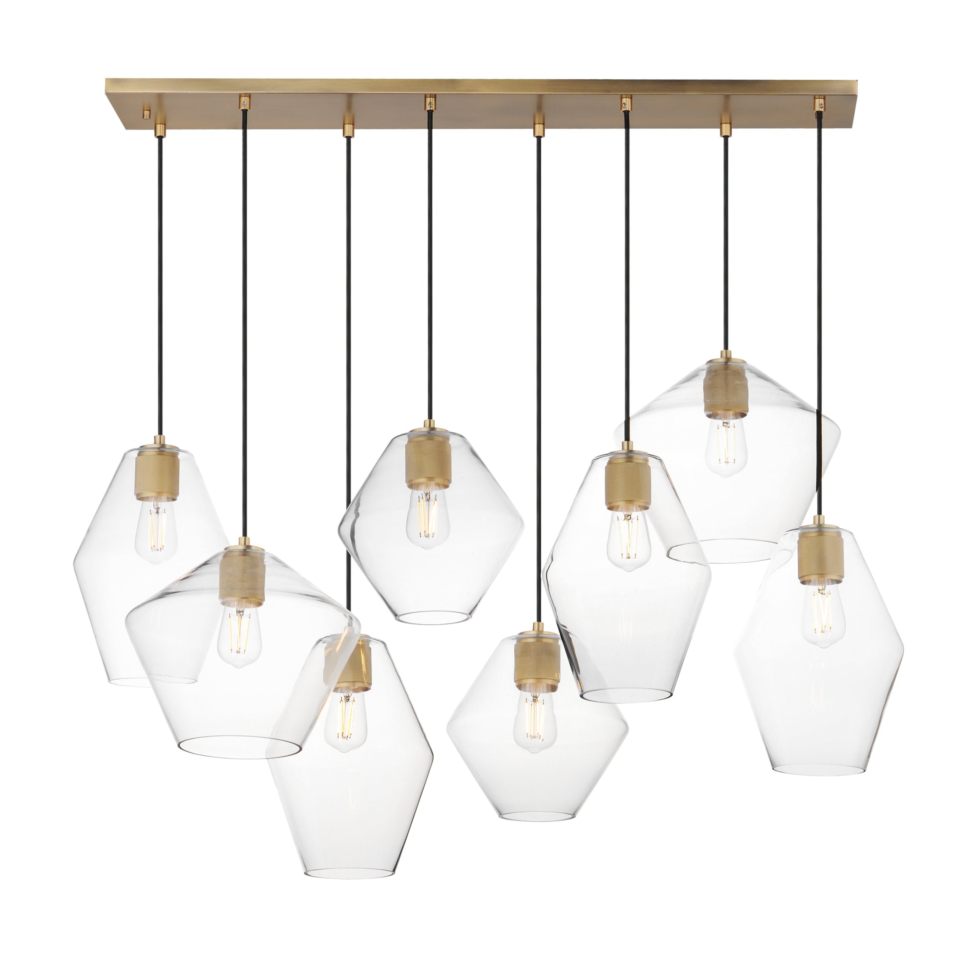 Geode 8-Light Pendant Natural Aged Brass by Maxim Lighting