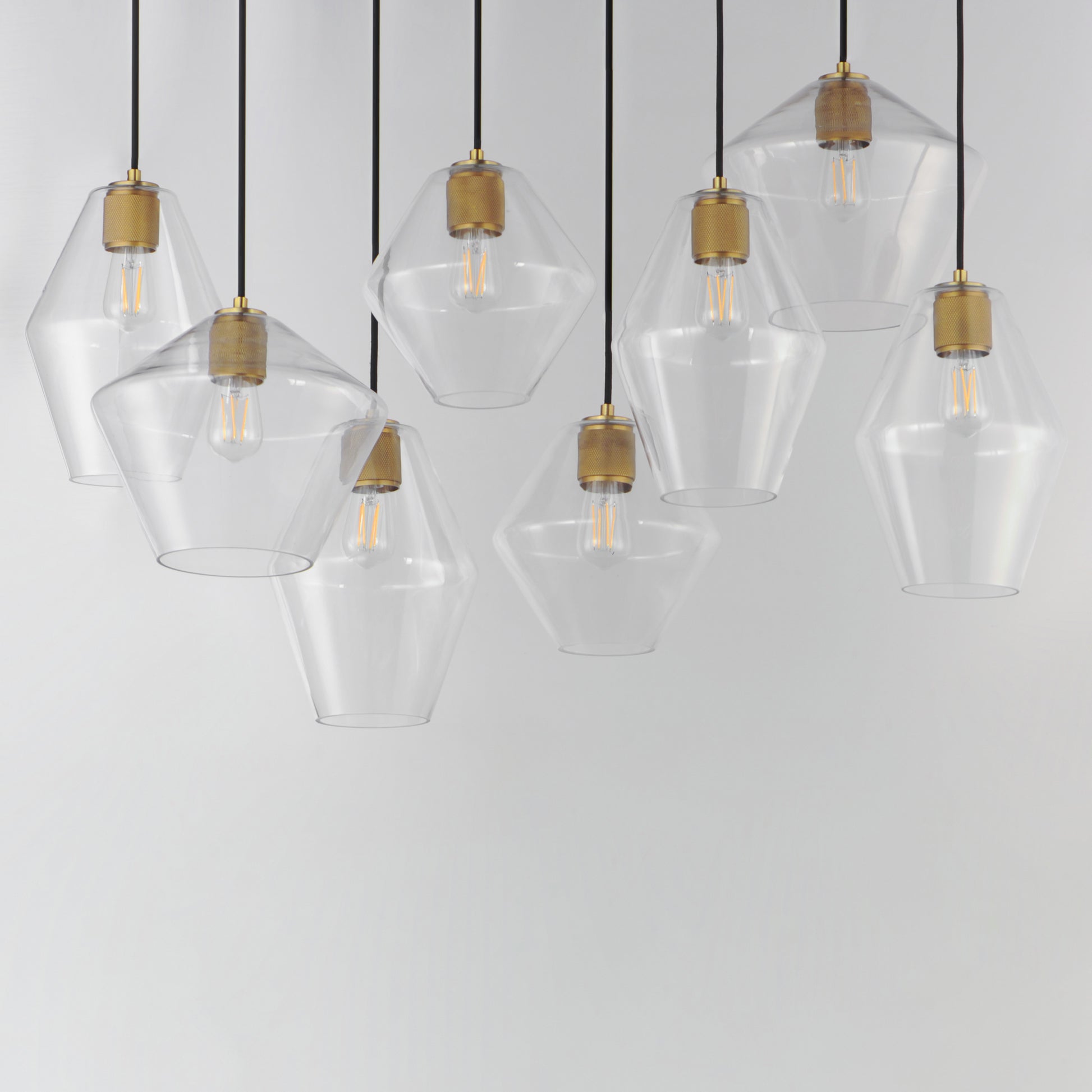 Geode 8-Light Pendant Natural Aged Brass by Maxim Lighting