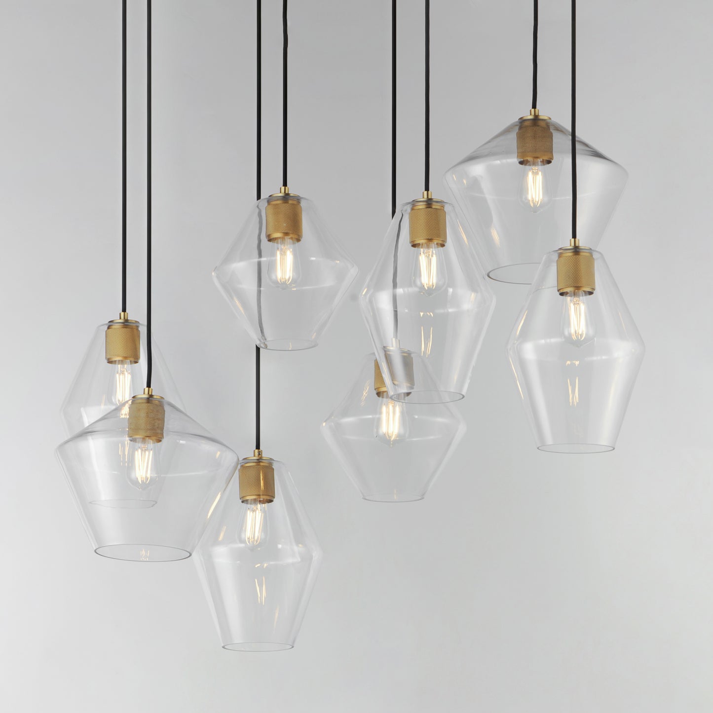 Geode 8-Light Pendant Natural Aged Brass by Maxim Lighting