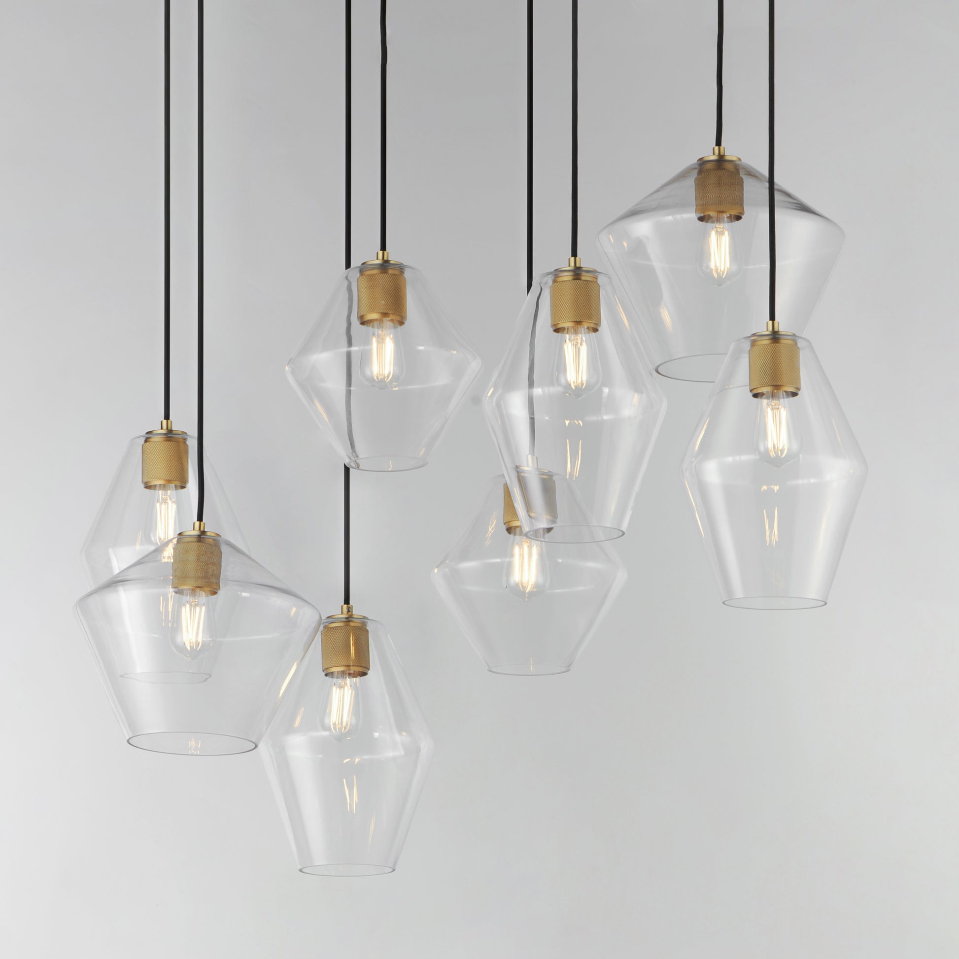 Geode 8-Light Pendant Natural Aged Brass by Maxim Lighting