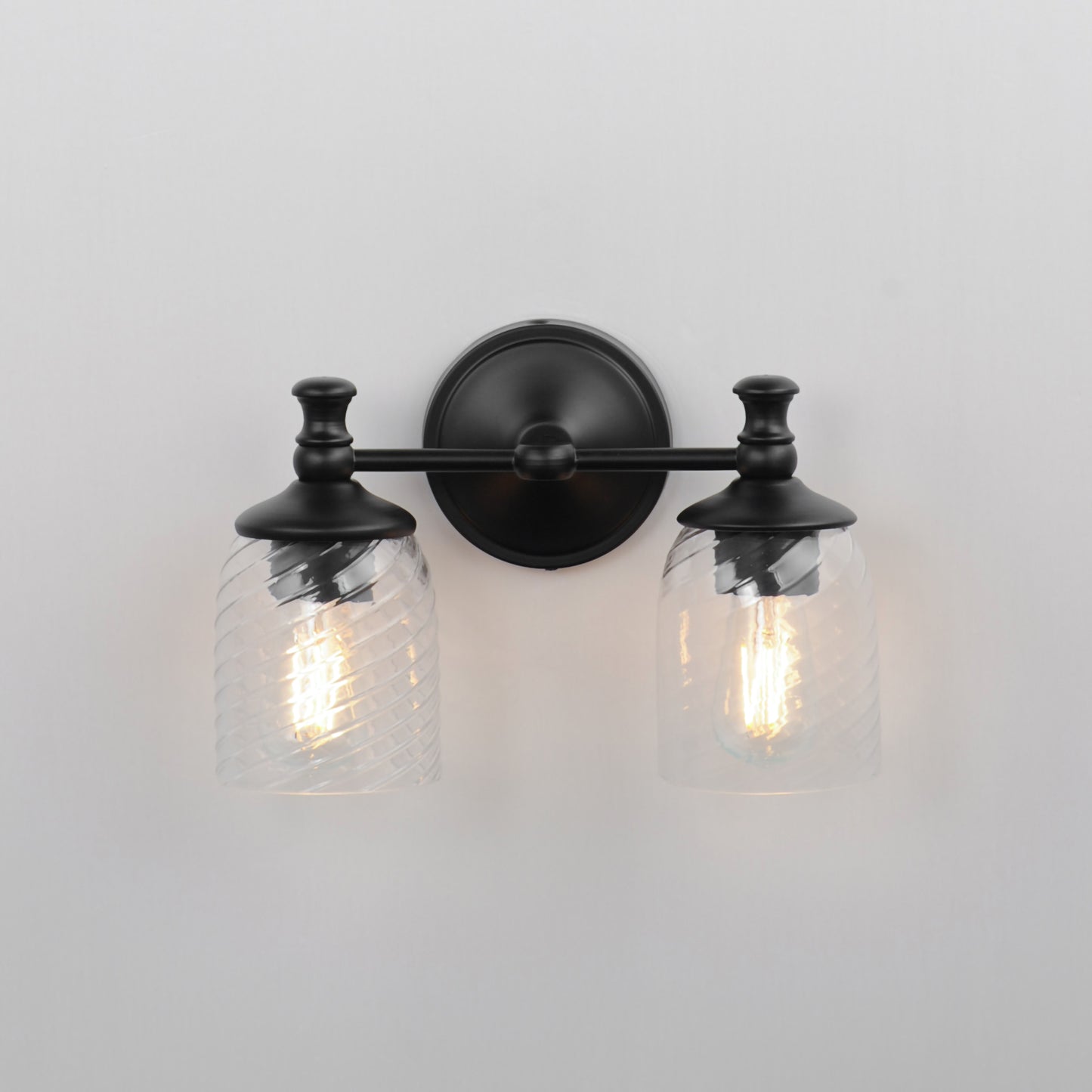Swirl 2-Light Wall Sconce Black by Maxim Lighting