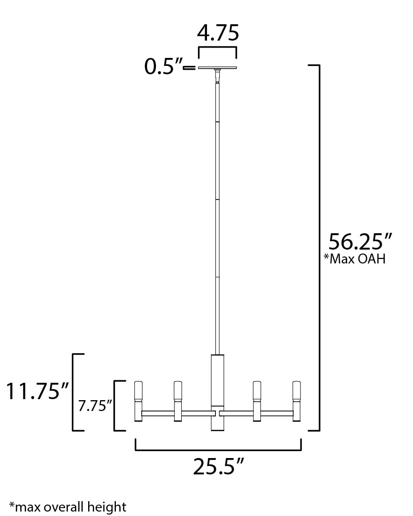 Emana 6-Light Chandelier Black by Maxim Lighting