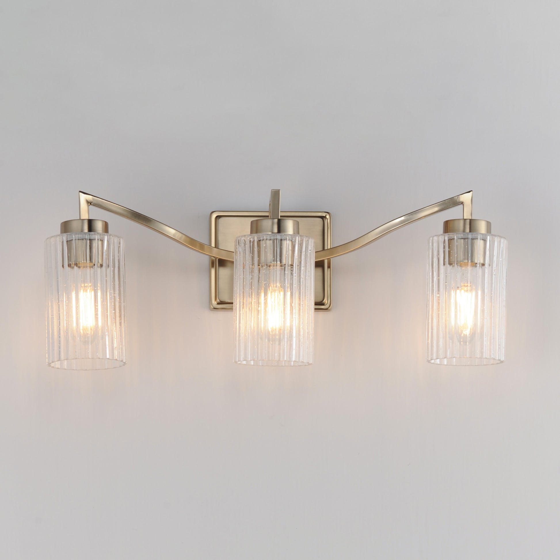 Rigata 3-Light Bath Vanity Satin Champagne by Maxim Lighting