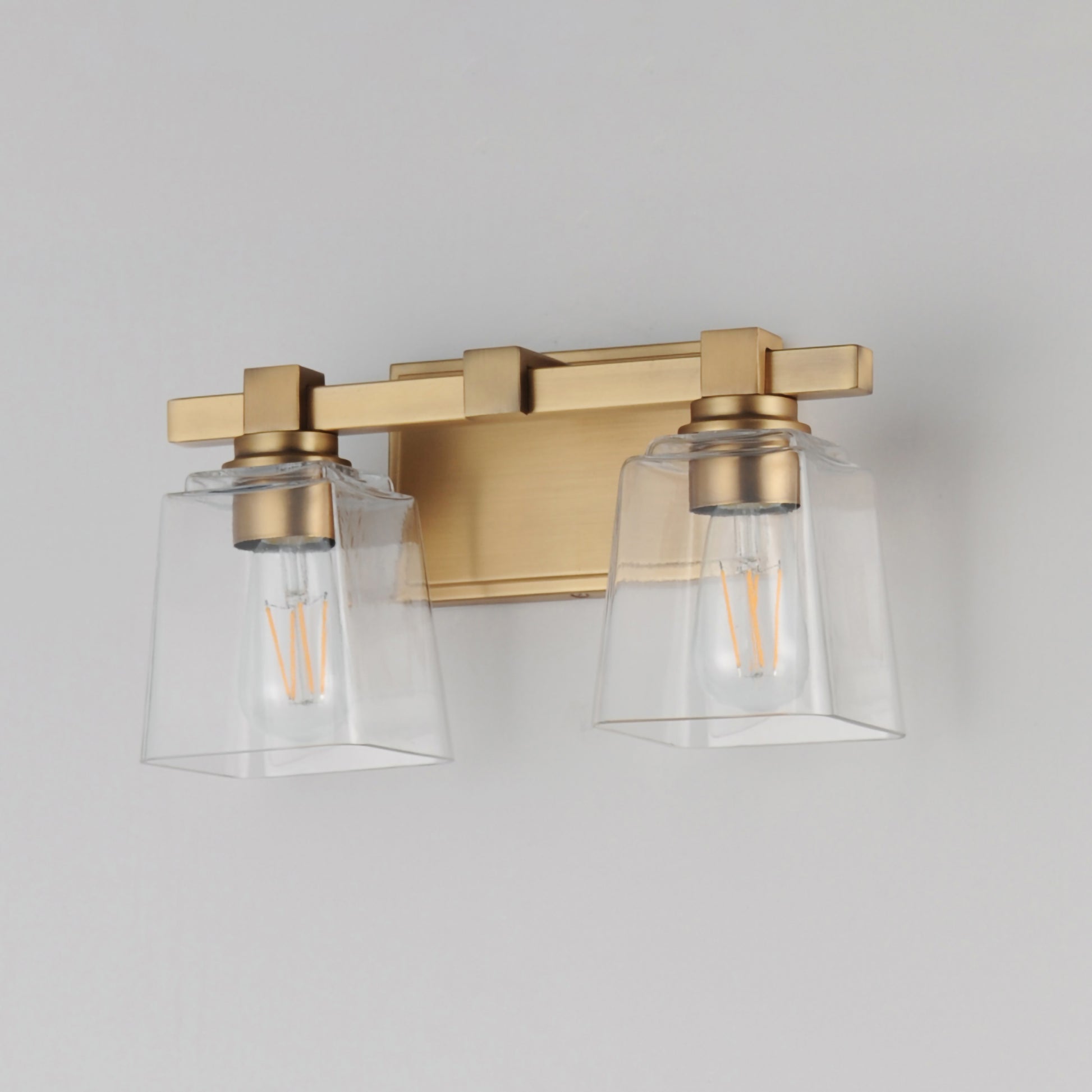 Cubos 2-Light Wall Sconce Natural Aged Brass by Maxim Lighting