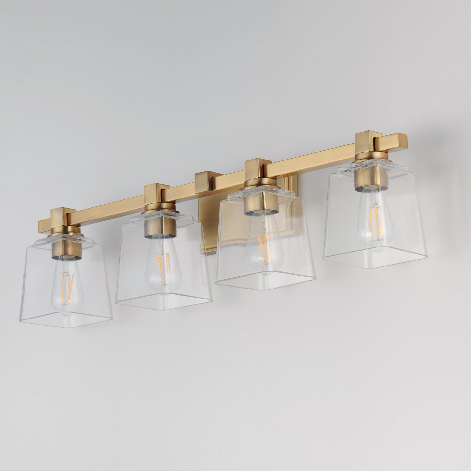 Cubos 4-Light Bath Vanity Natural Aged Brass by Maxim Lighting