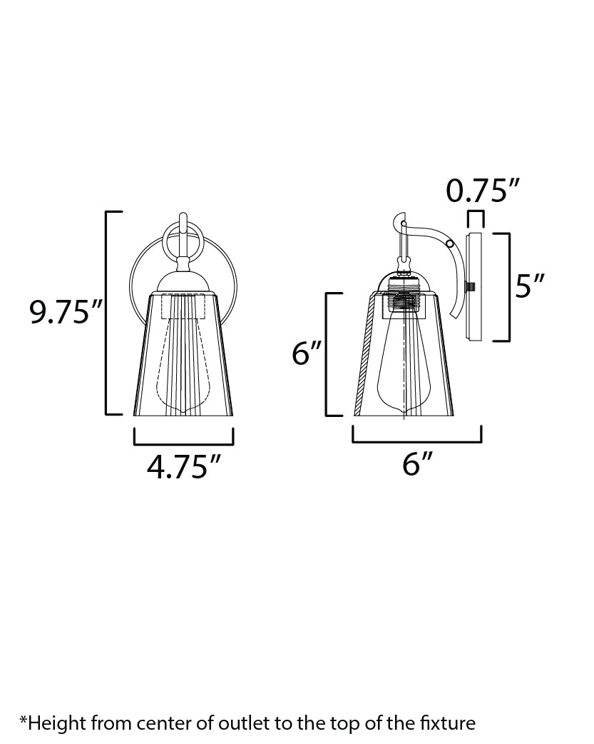 Jackson Hole Wall Sconce Black by Maxim Lighting