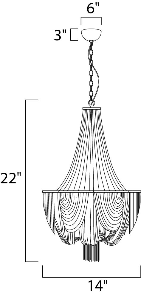 Chantilly 6-Light Chandelier Polished Nickel by Maxim Lighting