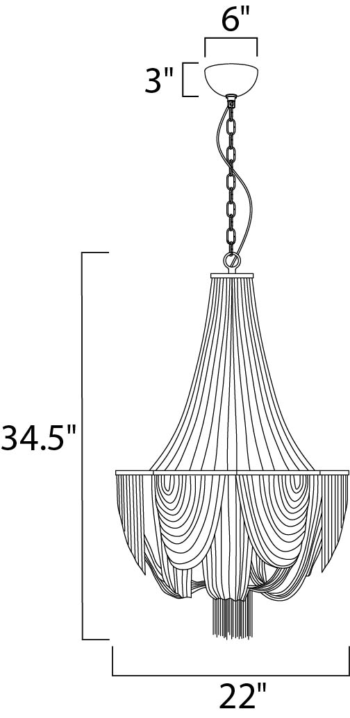 Chantilly 10-Light Chandelier Polished Nickel by Maxim Lighting