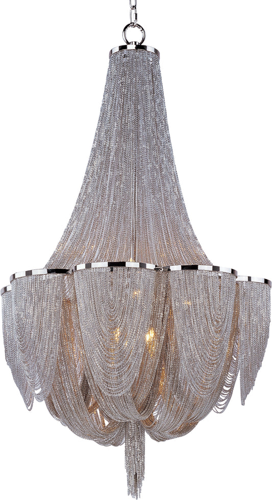 Chantilly 10-Light Chandelier Polished Nickel by Maxim Lighting