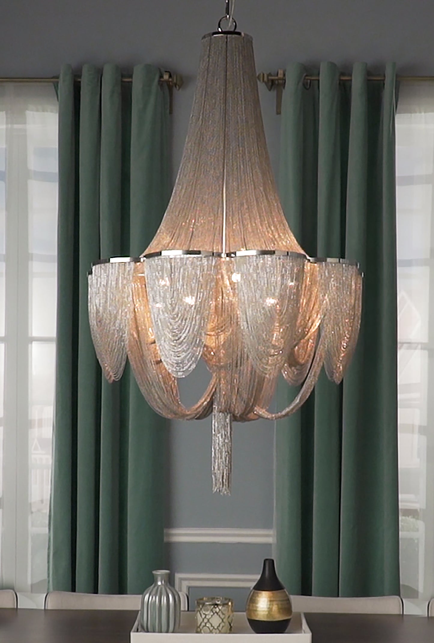 Chantilly 10-Light Chandelier Polished Nickel by Maxim Lighting