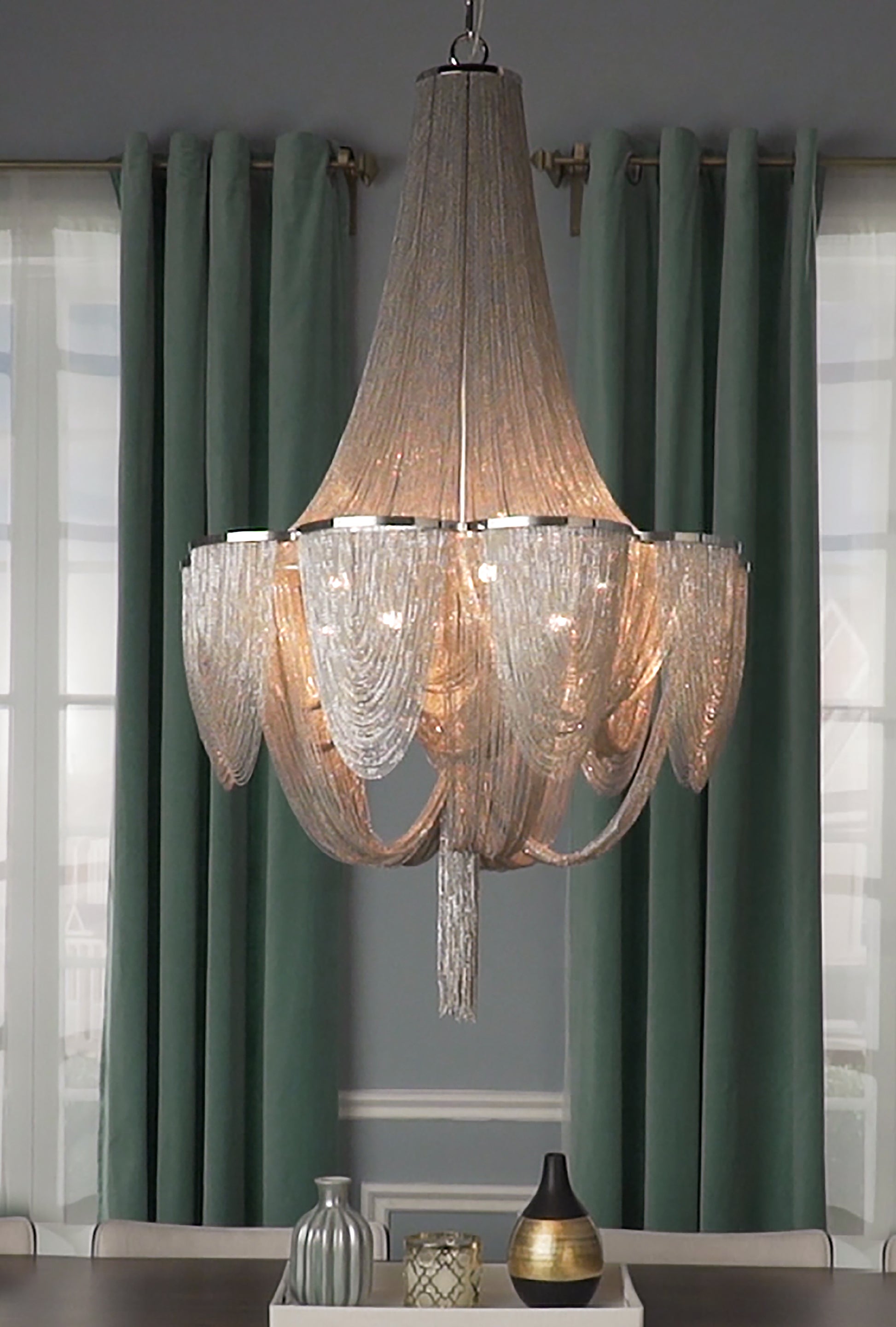 Chantilly 10-Light Chandelier Polished Nickel by Maxim Lighting