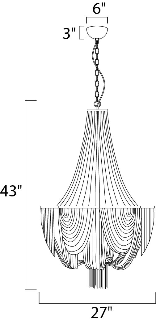 Chantilly 12-Light Chandelier Polished Nickel by Maxim Lighting