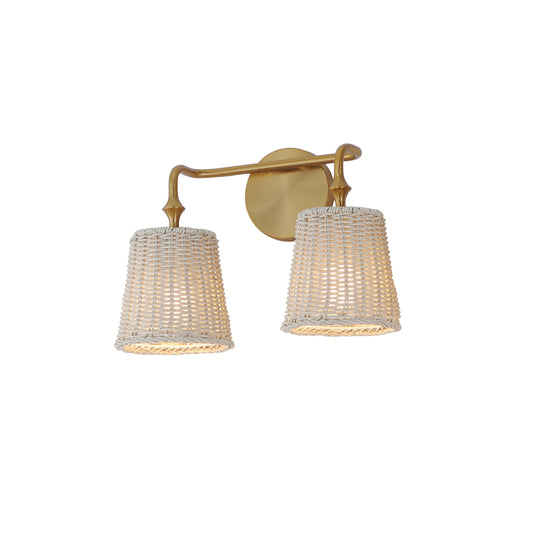 Baja 2-Light Sconce Natural Aged Brass by Maxim Lighting