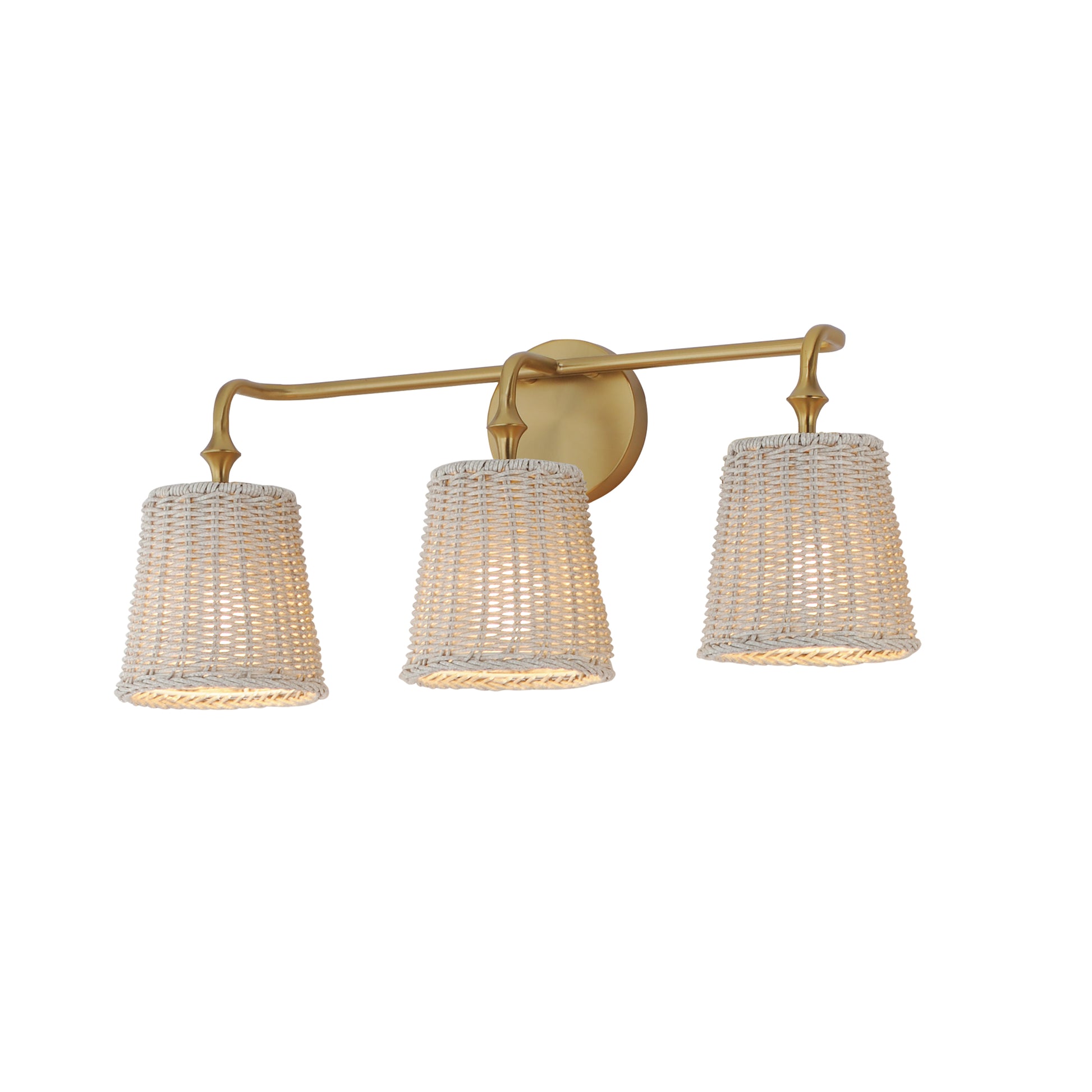 Baja 3-Light Bath Vanity Natural Aged Brass by Maxim Lighting