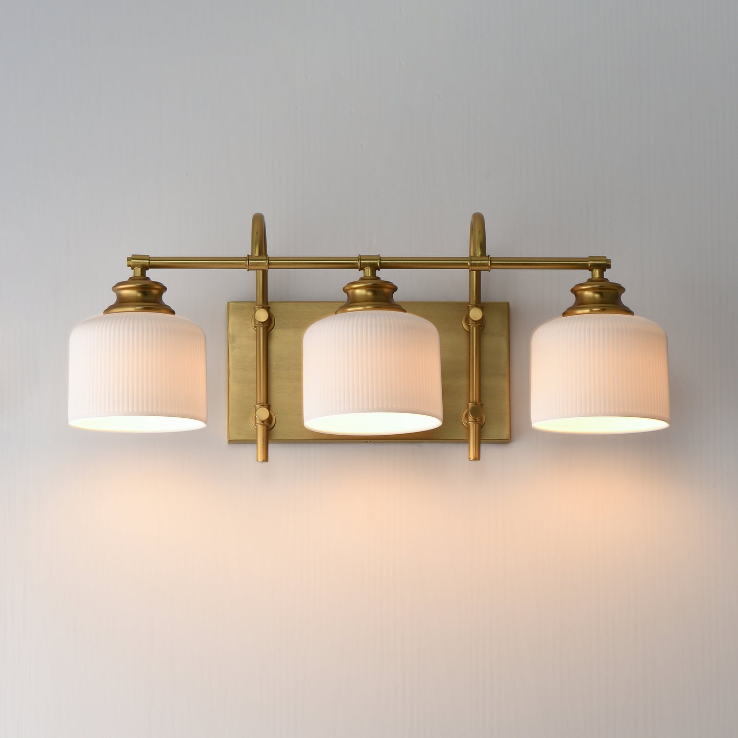 Bisque 3-Light Bath Vanity Natural Aged Brass by Maxim Lighting