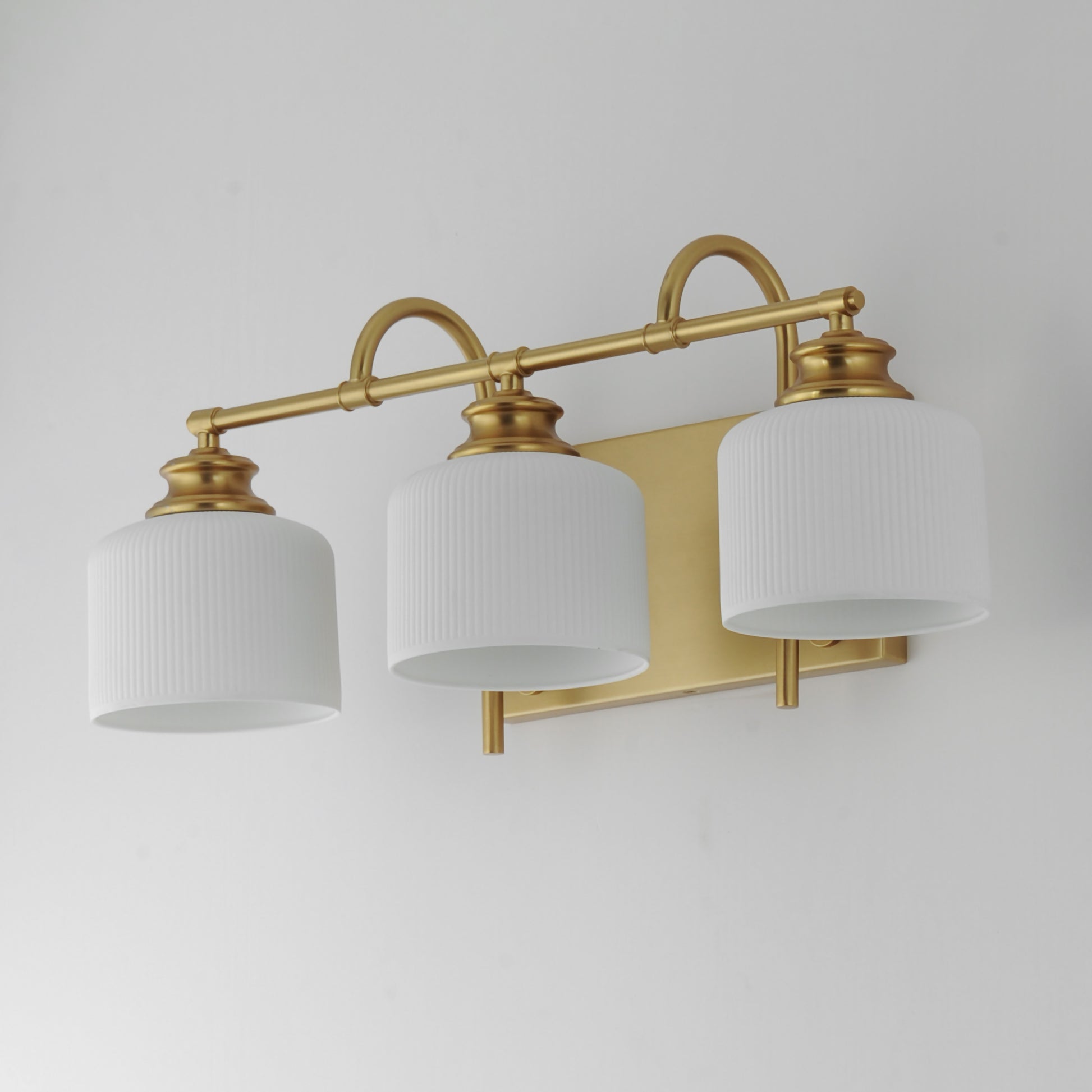 Bisque 3-Light Bath Vanity Natural Aged Brass by Maxim Lighting