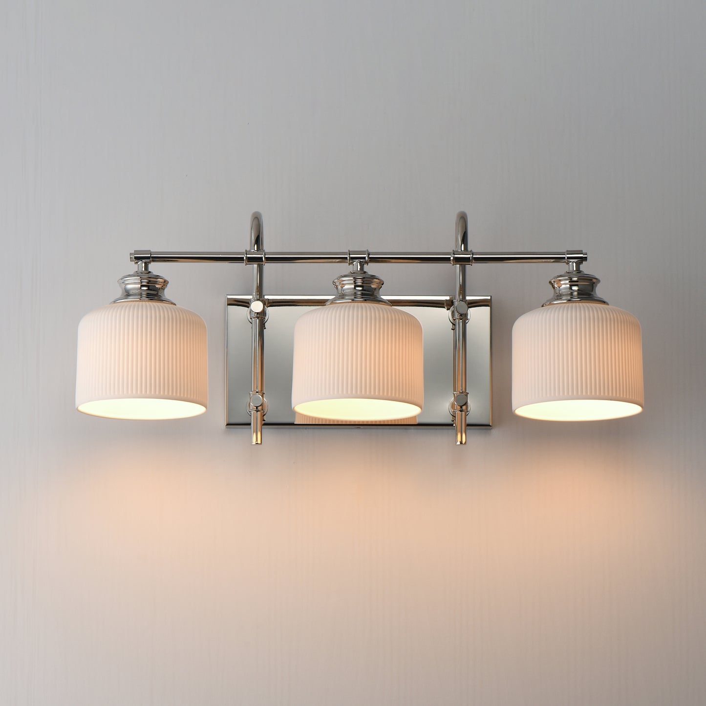Bisque 3-Light Bath Vanity Polished Nickel by Maxim Lighting