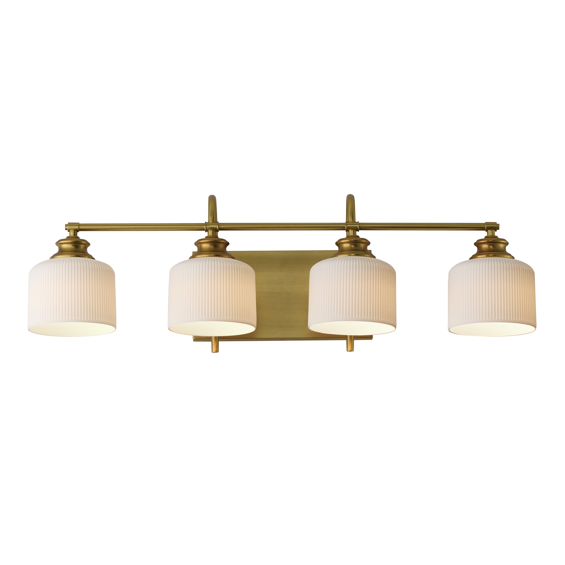 Bisque 4-Light Bath Vanity Natural Aged Brass by Maxim Lighting