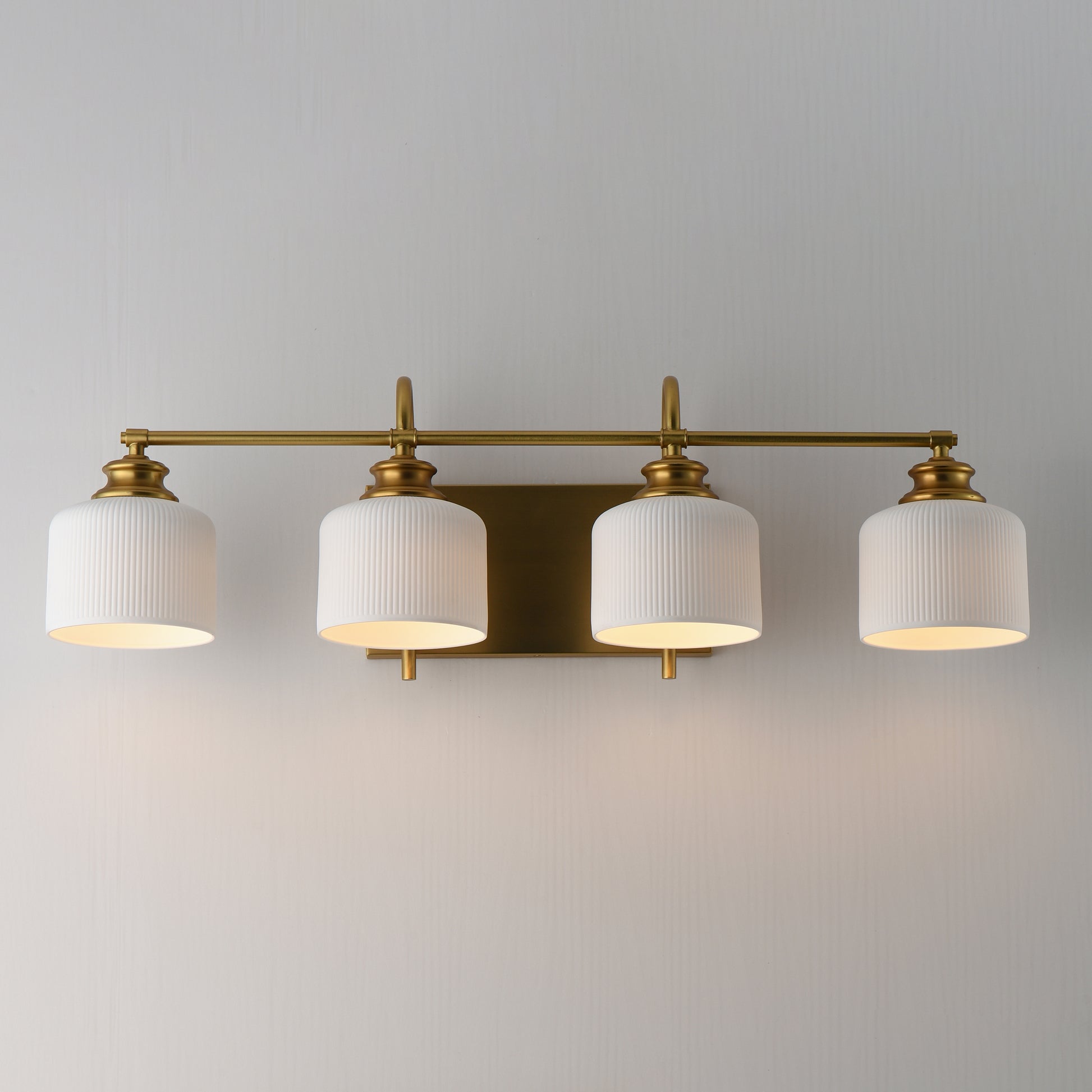 Bisque 4-Light Bath Vanity Natural Aged Brass by Maxim Lighting