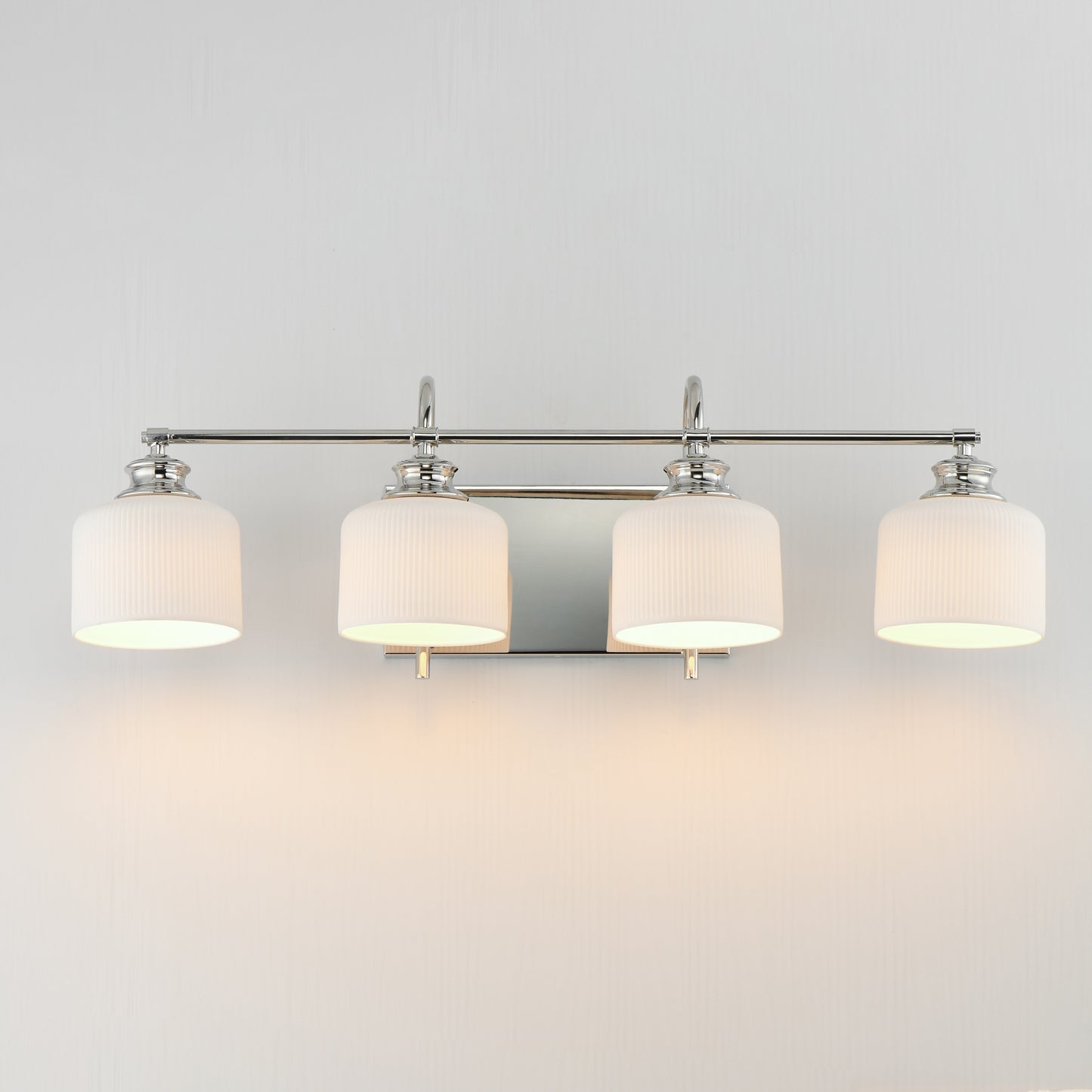 Bisque 4-Light Bath Vanity Polished Nickel by Maxim Lighting