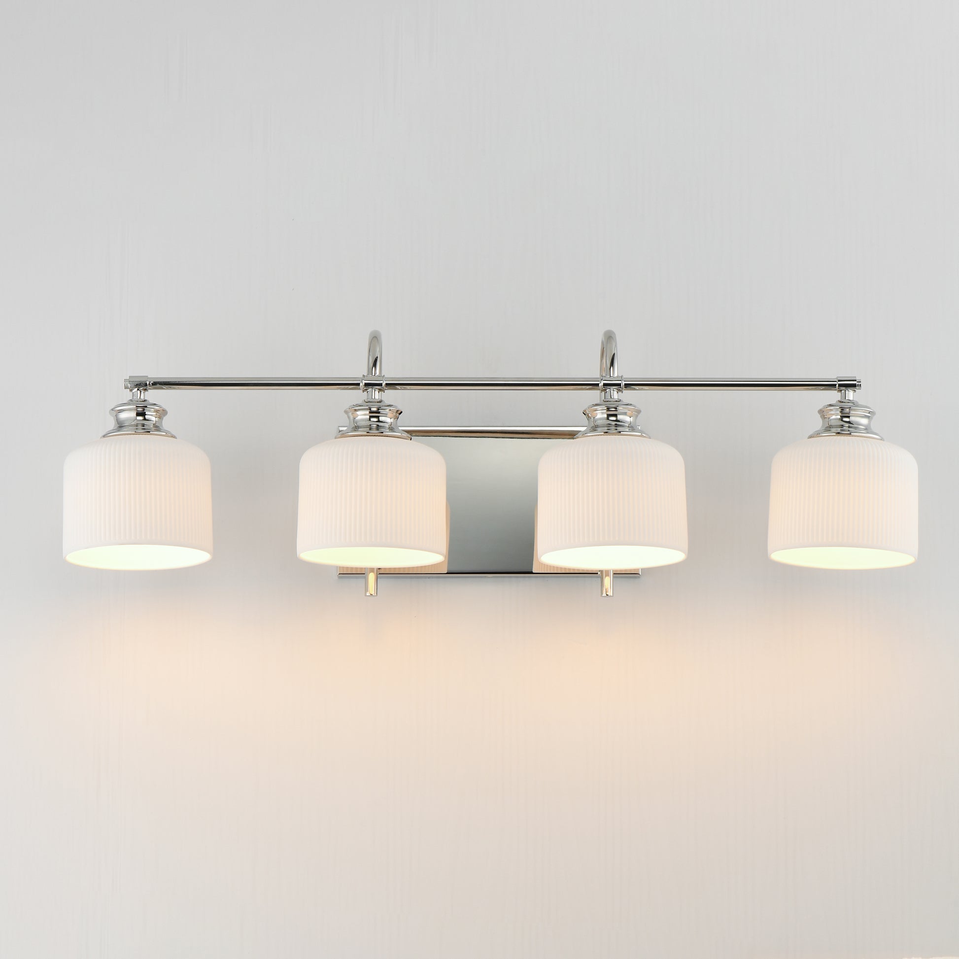 Bisque 4-Light Bath Vanity Polished Nickel by Maxim Lighting