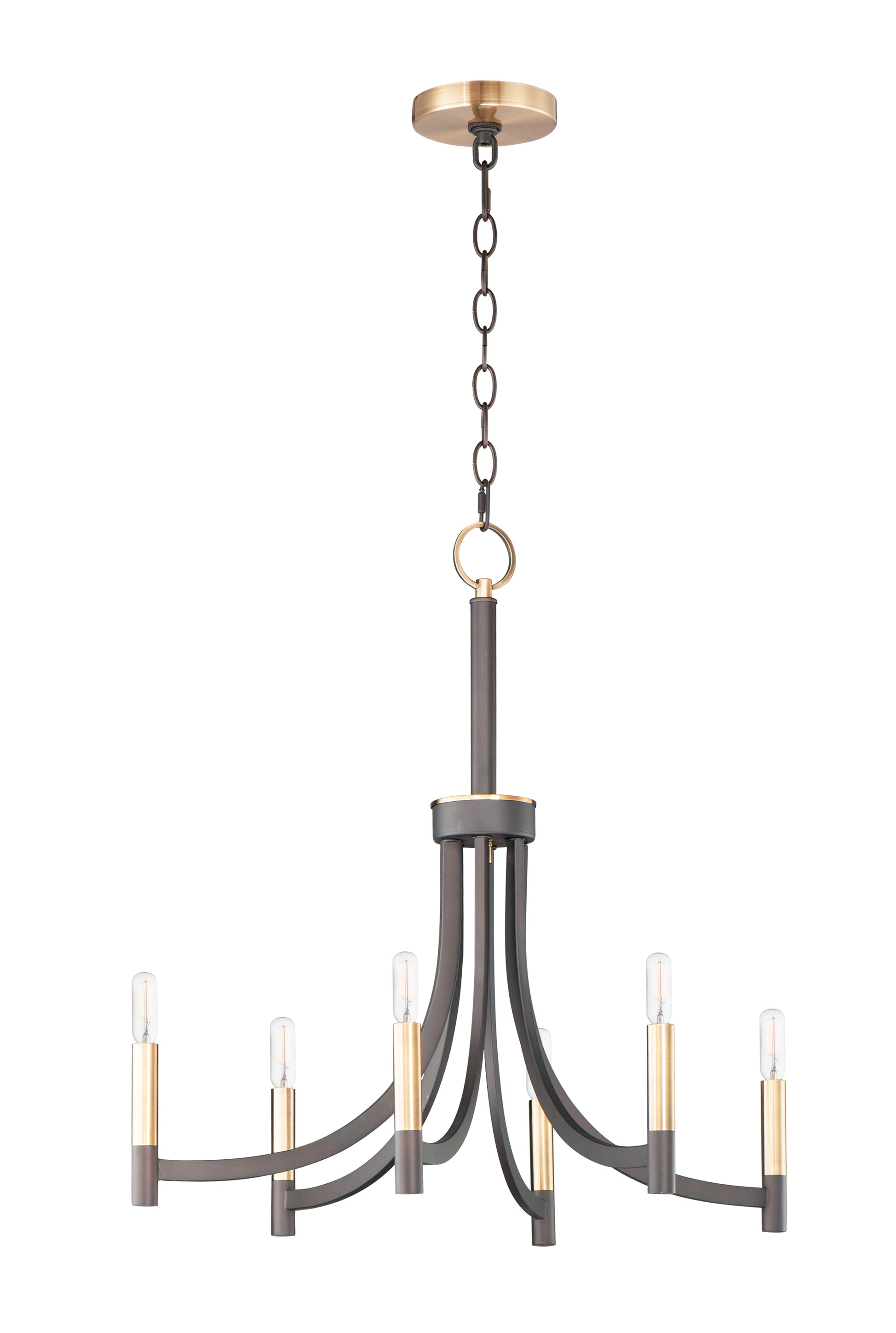 Lyndon 6-Light Chandelier Bronze/Antique Brass by Maxim Lighting