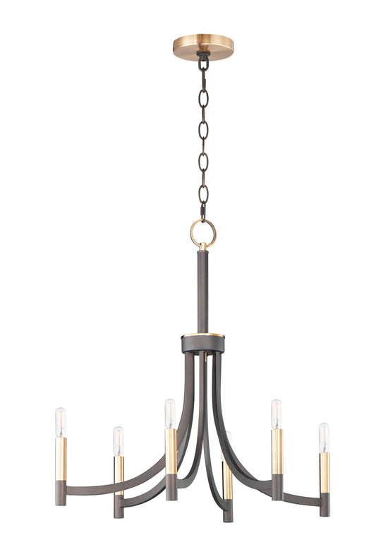 Lyndon 6-Light Chandelier Bronze/Antique Brass by Maxim Lighting