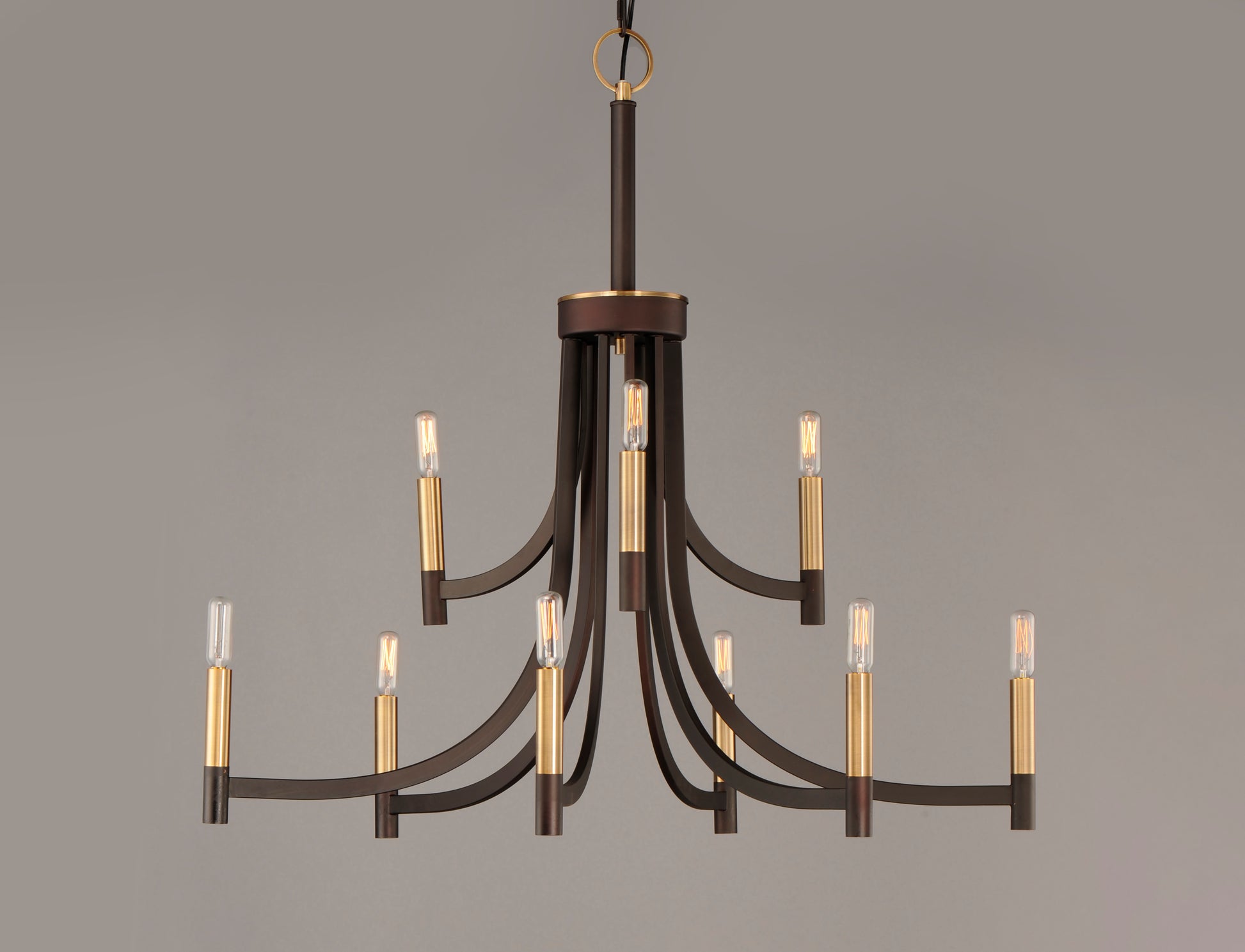 Lyndon 9-Light Chandelier Bronze/Antique Brass by Maxim Lighting