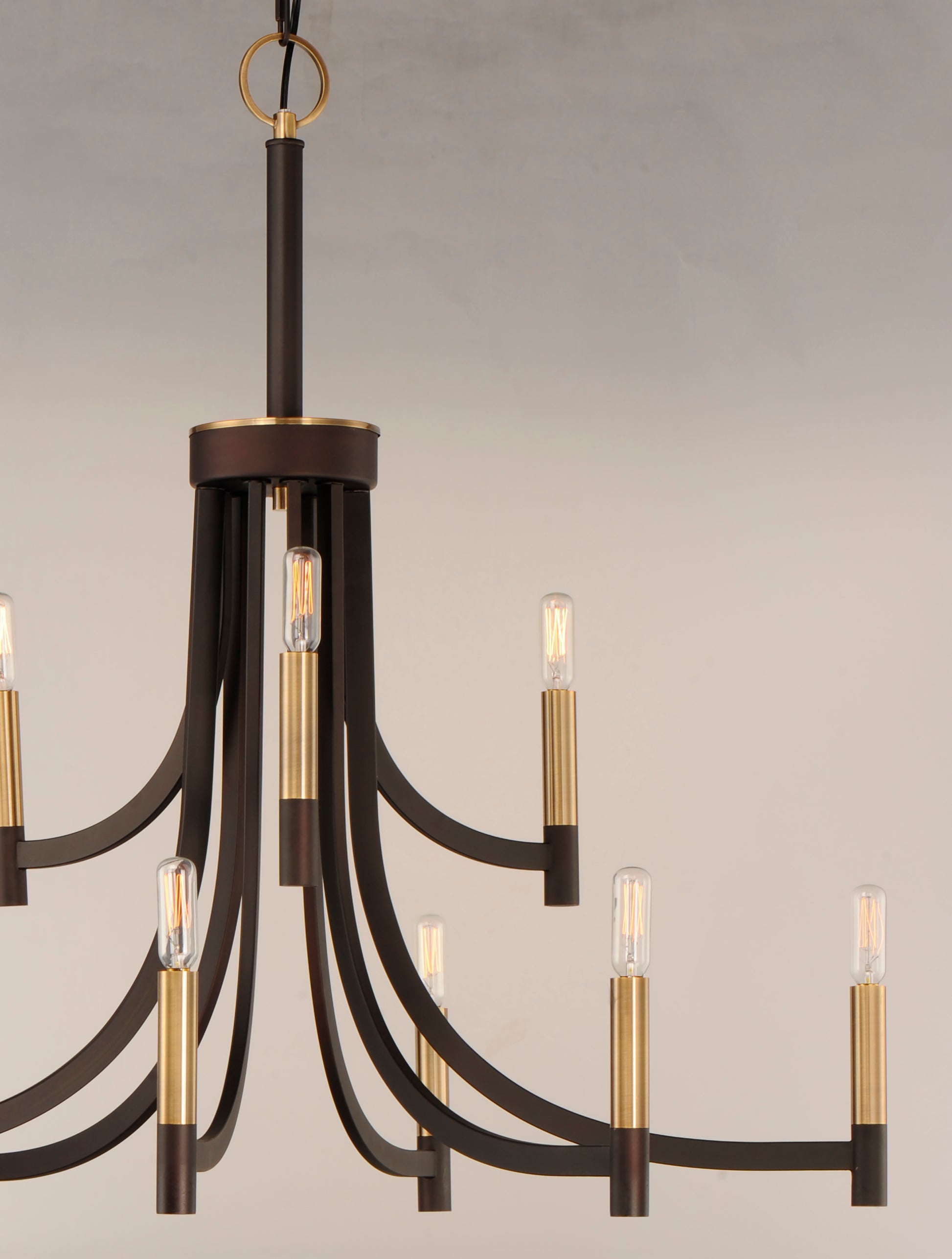 Lyndon 9-Light Chandelier Bronze/Antique Brass by Maxim Lighting
