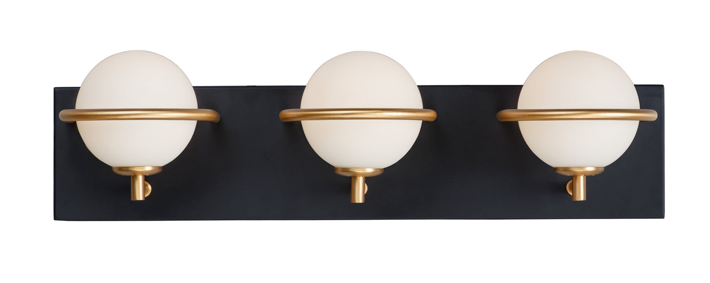 Revolve 3-Light LED Bath Vanity Black/Gold by Maxim Lighting