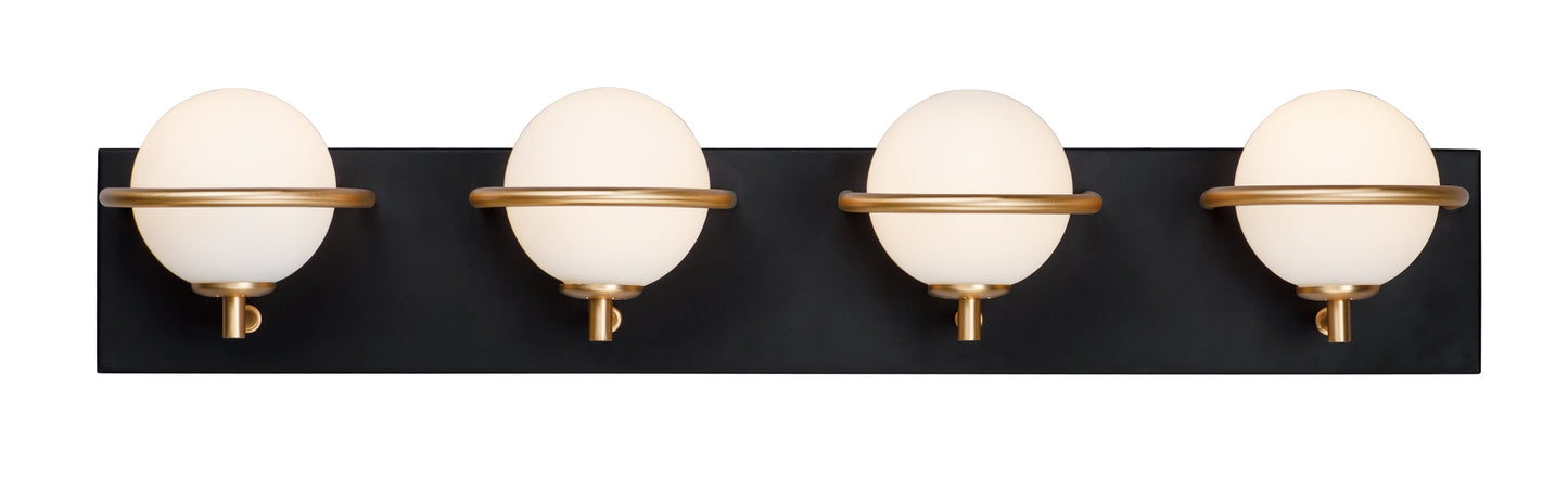 Revolve 4-Light LED Bath Vanity Black/Gold by Maxim Lighting