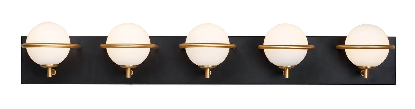 Revolve 5-Light LED Bath Vanity Black/Gold by Maxim Lighting
