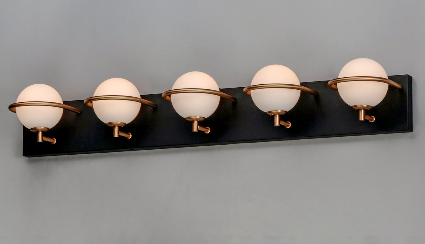 Revolve 5-Light LED Bath Vanity Black/Gold by Maxim Lighting