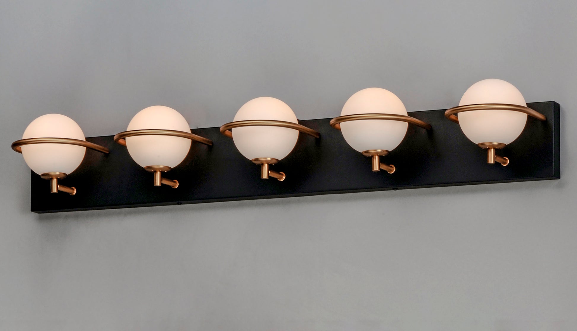 Revolve 5-Light LED Bath Vanity Black/Gold by Maxim Lighting