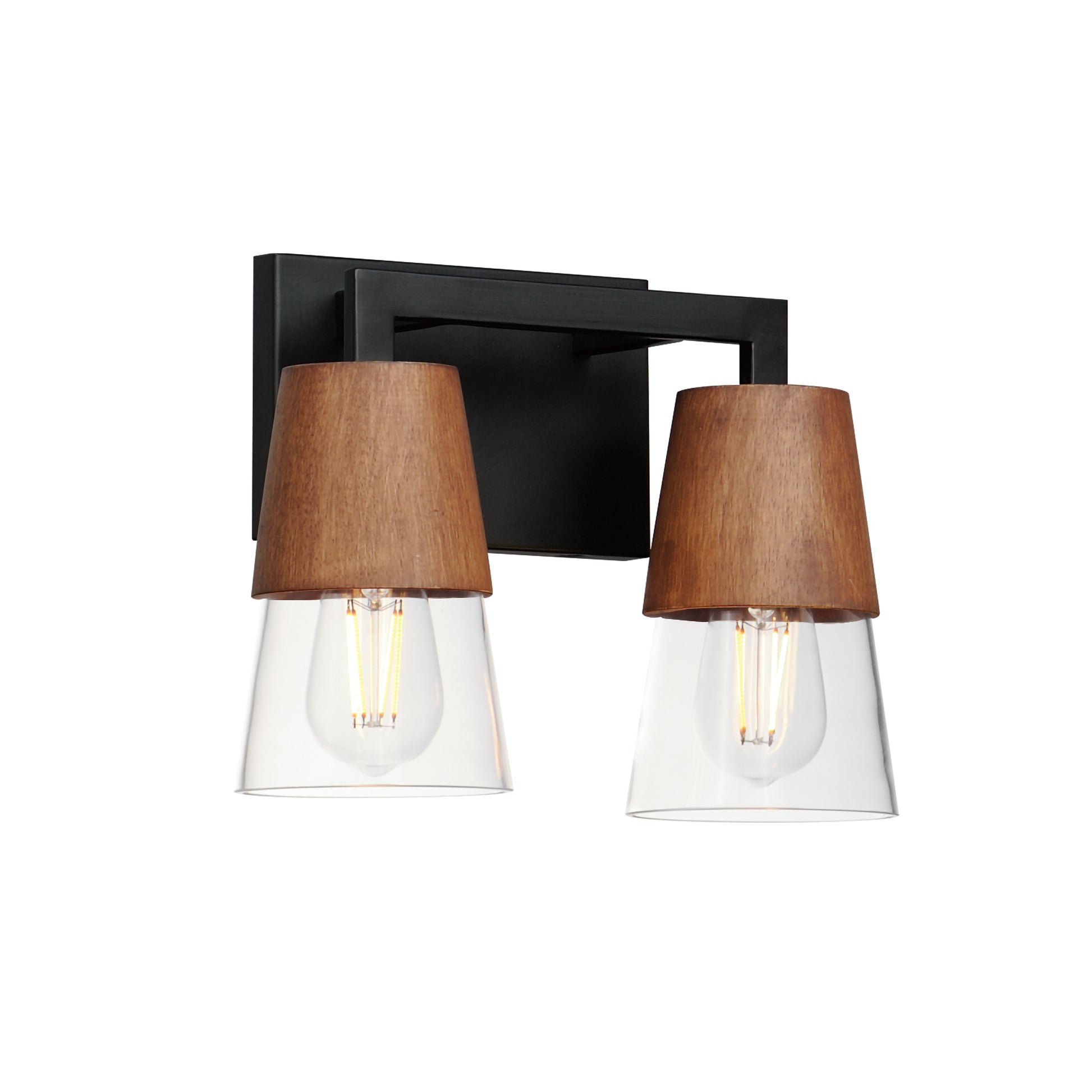 Carpenter 2-Light Bath Vanity Walnut/Black by Maxim Lighting