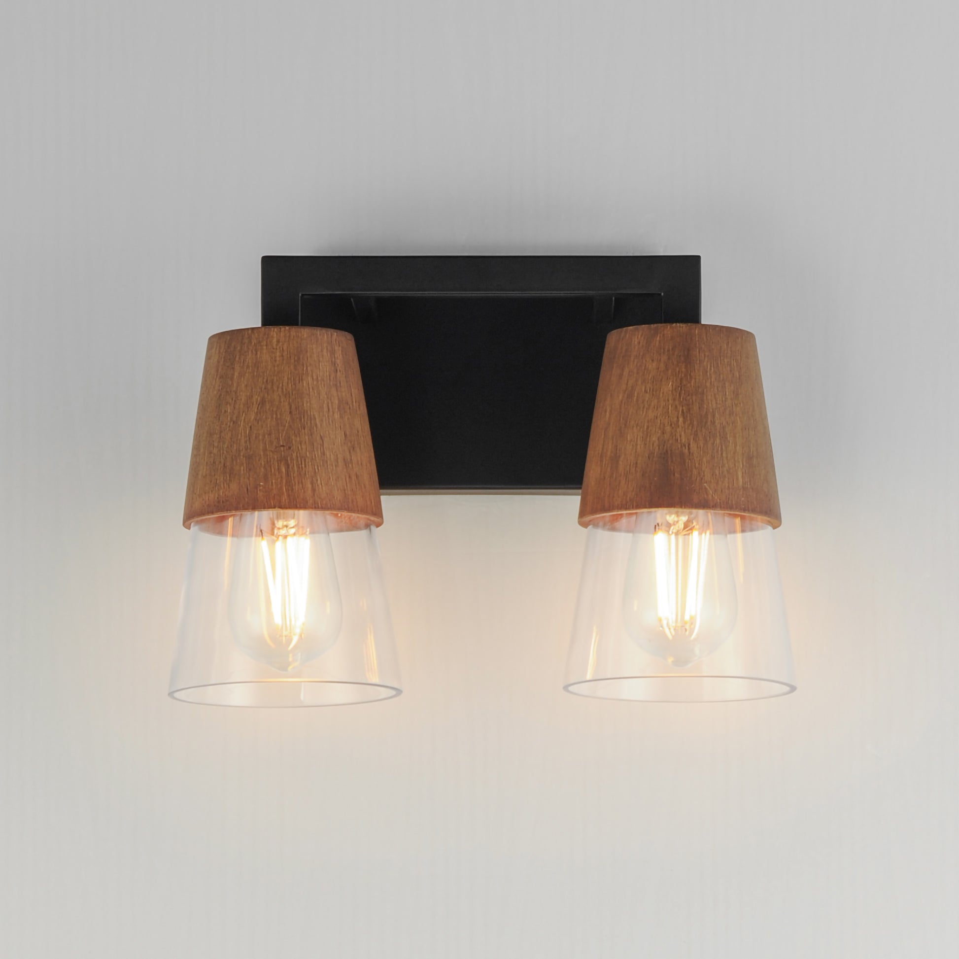 Carpenter 2-Light Bath Vanity Walnut/Black by Maxim Lighting